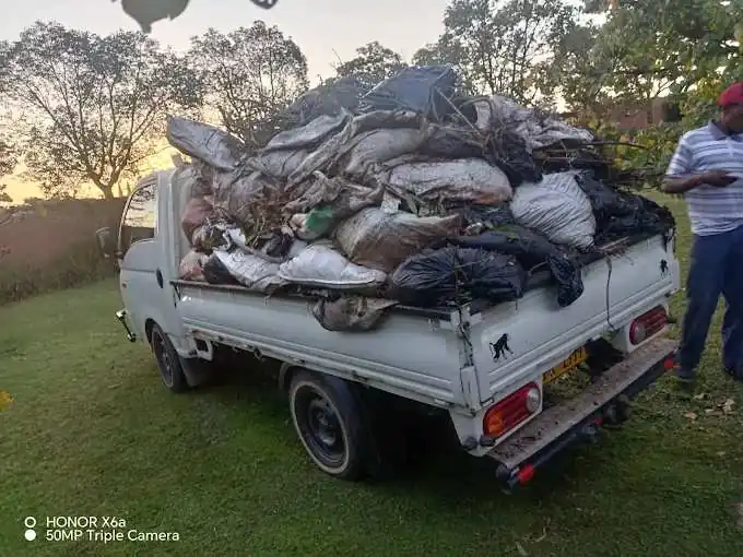 Garden waste loaded at sunset, Pretoria